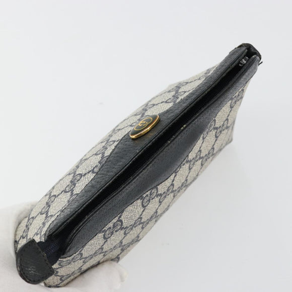 GUCCI GG Supreme Pouch PVC Navy 89 01 020 Auth 183285A
