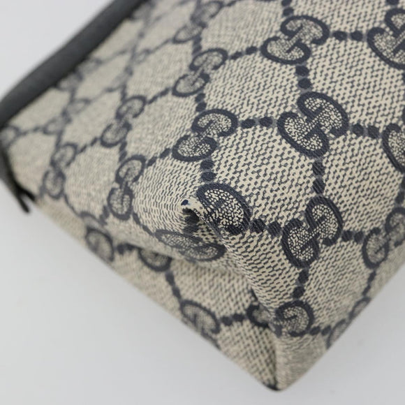 GUCCI GG Supreme Pouch PVC Navy 89 01 020 Auth 183285A