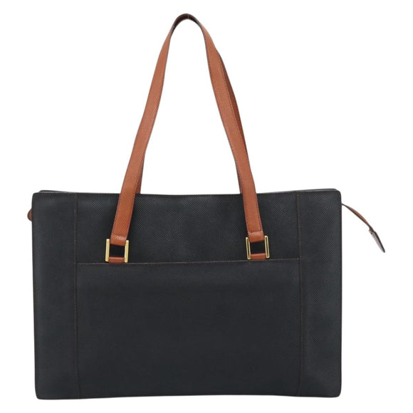 BOTTEGA VENETA Tote Bag PVC Canvas Black Gold Auth 183286