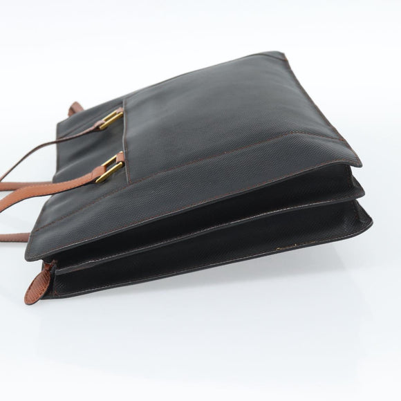 BOTTEGA VENETA Tote Bag PVC Canvas Black Gold Auth 183286