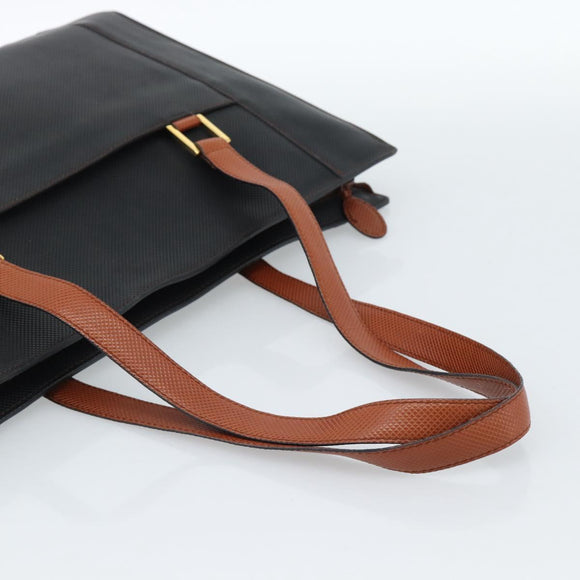 BOTTEGA VENETA Tote Bag PVC Canvas Black Gold Auth 183286