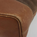 LOEWE Purse Shoulder Bag Suede Brown Gold Auth 183287-10