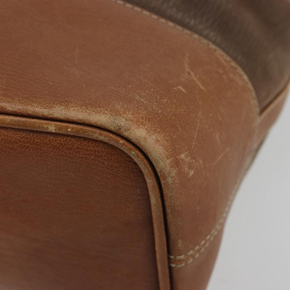 LOEWE Purse Shoulder Bag Suede Brown Gold Auth 183287