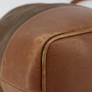 LOEWE Purse Shoulder Bag Suede Brown Gold Auth 183287-11