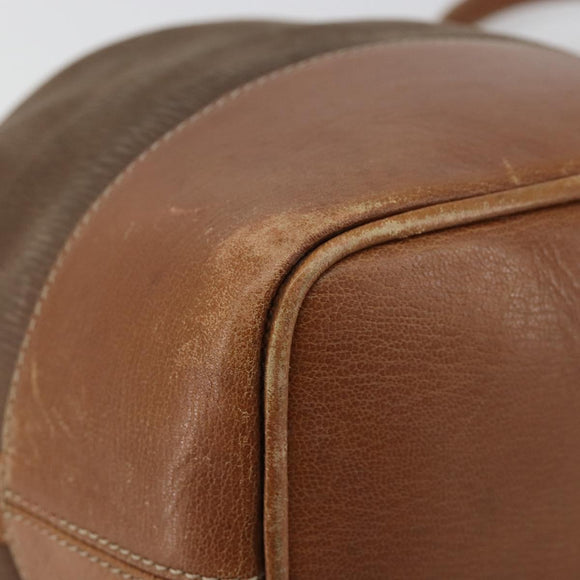 LOEWE Purse Shoulder Bag Suede Brown Gold Auth 183287