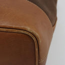 LOEWE Purse Shoulder Bag Suede Brown Gold Auth 183287-12