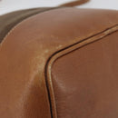LOEWE Purse Shoulder Bag Suede Brown Gold Auth 183287-13