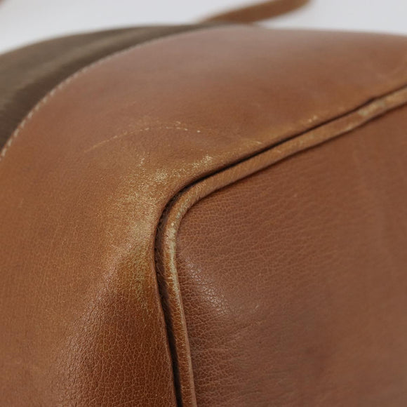 LOEWE Purse Shoulder Bag Suede Brown Gold Auth 183287