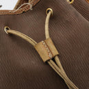 LOEWE Purse Shoulder Bag Suede Brown Gold Auth 183287-16