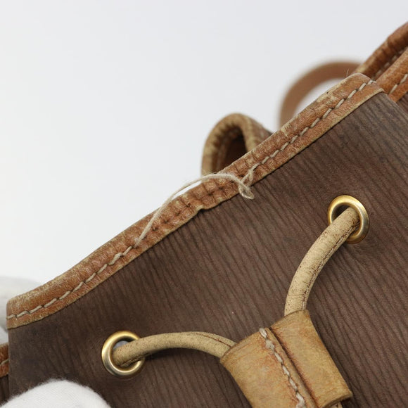 LOEWE Purse Shoulder Bag Suede Brown Gold Auth 183287