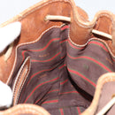 LOEWE Purse Shoulder Bag Suede Brown Gold Auth 183287-20