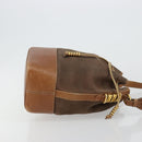 LOEWE Purse Shoulder Bag Suede Brown Gold Auth 183287-4