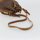 LOEWE Purse Shoulder Bag Suede Brown Gold Auth 183287-7