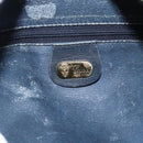 GUCCI Micro GG Supreme Hand Bag PVC Navy Gold Auth 183291-15