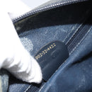 GUCCI Micro GG Supreme Hand Bag PVC Navy Gold Auth 183291-23