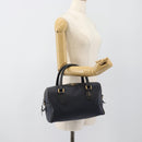 GUCCI Micro GG Supreme Hand Bag PVC Navy Gold Auth 183291-24