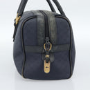 GUCCI Micro GG Supreme Hand Bag PVC Navy Gold Auth 183291-4
