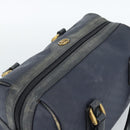 GUCCI Micro GG Supreme Hand Bag PVC Navy Gold Auth 183291-6