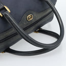GUCCI Micro GG Supreme Hand Bag PVC Navy Gold Auth 183291-7