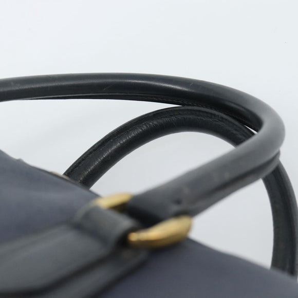 GUCCI Micro GG Supreme Hand Bag PVC Navy Gold Auth 183291
