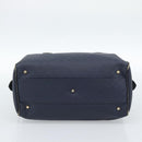 GUCCI Micro GG Supreme Hand Bag PVC Navy Gold Auth 183291-9