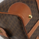CELINE Macadam Canvas Boston Bag PVC Leather Brown Gold Auth 183294A-16