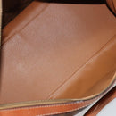CELINE Macadam Canvas Boston Bag PVC Leather Brown Gold Auth 183294A-11