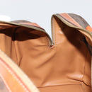 CELINE Macadam Canvas Boston Bag PVC Leather Brown Gold Auth 183294A-19