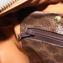 CELINE Macadam Canvas Boston Bag PVC Leather Brown Gold Auth 183294A-20