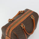 CELINE Macadam Canvas Boston Bag PVC Leather Brown Gold Auth 183294A-6