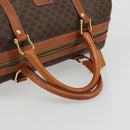 CELINE Macadam Canvas Boston Bag PVC Leather Brown Gold Auth 183294A-7