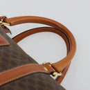 CELINE Macadam Canvas Boston Bag PVC Leather Brown Gold Auth 183294A-8
