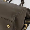 SAINT LAURENT Cabas Classic Hand Bag Leather Brown Gold 311208 Auth 183295A-10