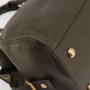 SAINT LAURENT Cabas Classic Hand Bag Leather Brown Gold 311208 Auth 183295A-11