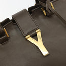 SAINT LAURENT Cabas Classic Hand Bag Leather Brown Gold 311208 Auth 183295A-15
