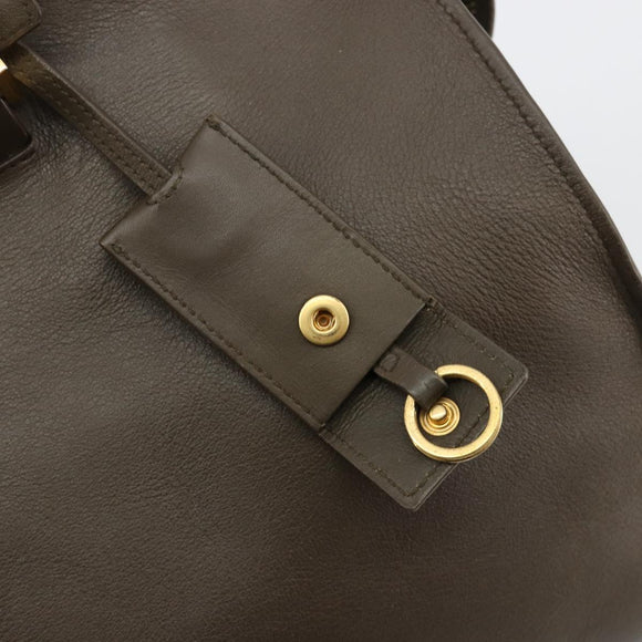 SAINT LAURENT Cabas Classic Hand Bag Leather Brown Gold 311208 Auth 183295A