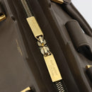 SAINT LAURENT Cabas Classic Hand Bag Leather Brown Gold 311208 Auth 183295A-18