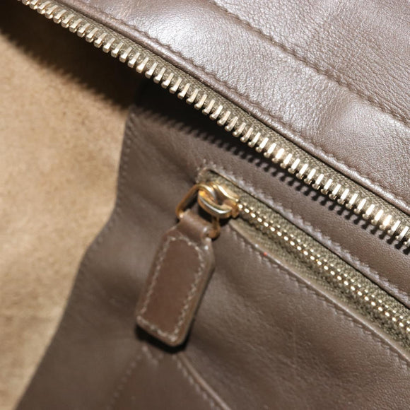SAINT LAURENT Cabas Classic Hand Bag Leather Brown Gold 311208 Auth 183295A