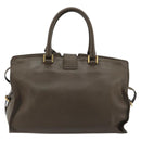 SAINT LAURENT Cabas Classic Hand Bag Leather Brown Gold 311208 Auth 183295A-3