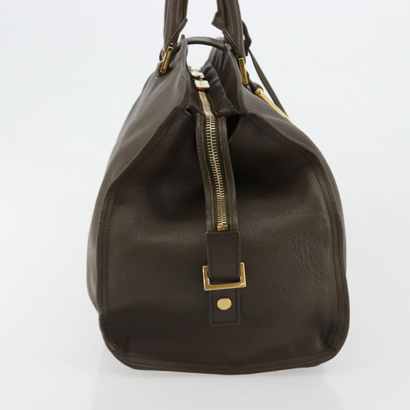 SAINT LAURENT Cabas Classic Hand Bag Leather Brown Gold 311208 Auth 183295A