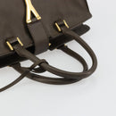 SAINT LAURENT Cabas Classic Hand Bag Leather Brown Gold 311208 Auth 183295A-7