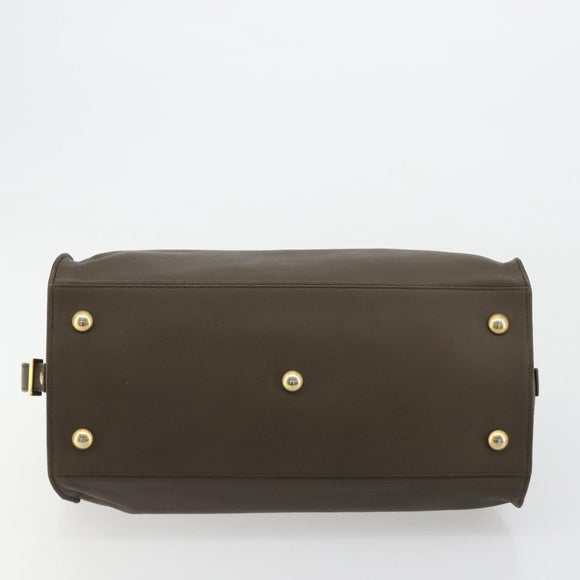 SAINT LAURENT Cabas Classic Hand Bag Leather Brown Gold 311208 Auth 183295A