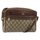 GUCCI GG Supreme Web Sherry Line Bag PVC Beige 001 56 6472 4021 Auth 183301-1