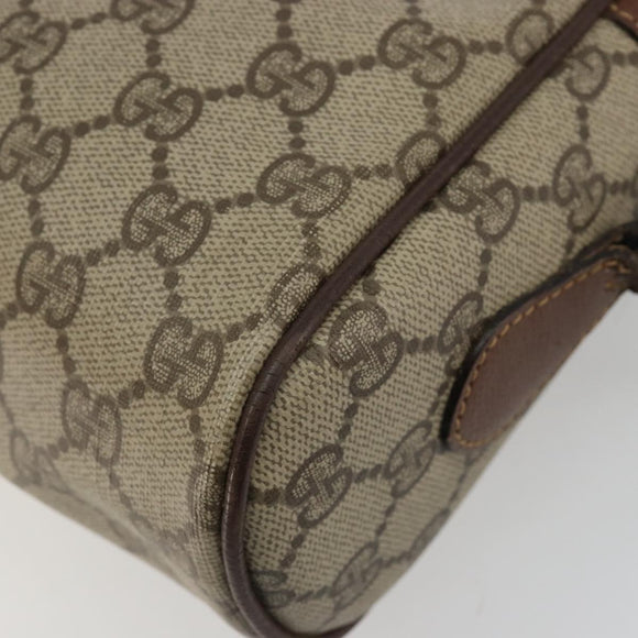 GUCCI GG Supreme Web Sherry Line Bag PVC Beige 001 56 6472 4021 Auth 183301