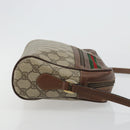 GUCCI GG Supreme Web Sherry Line Bag PVC Beige 001 56 6472 4021 Auth 183301-3