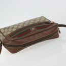GUCCI GG Supreme Web Sherry Line Bag PVC Beige 001 56 6472 4021 Auth 183301-6