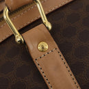 CELINE Macadam Canvas Boston Bag PVC Leather Brown Gold Auth 183303-9