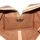 CELINE Macadam Canvas Boston Bag PVC Leather Brown Gold Auth 183303-20
