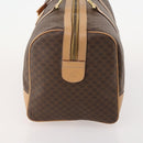 CELINE Macadam Canvas Boston Bag PVC Leather Brown Gold Auth 183303-3