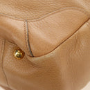 PRADA Shoulder Bag Leather Beige Gold Auth 183307SAV-15